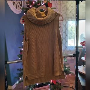 NWOT Michael Kors cowl neck tan sleeveless sweater